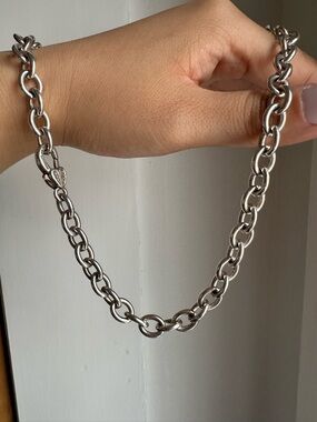 Judith Ripka Vintage Rolo Sterling Silver chain necklace